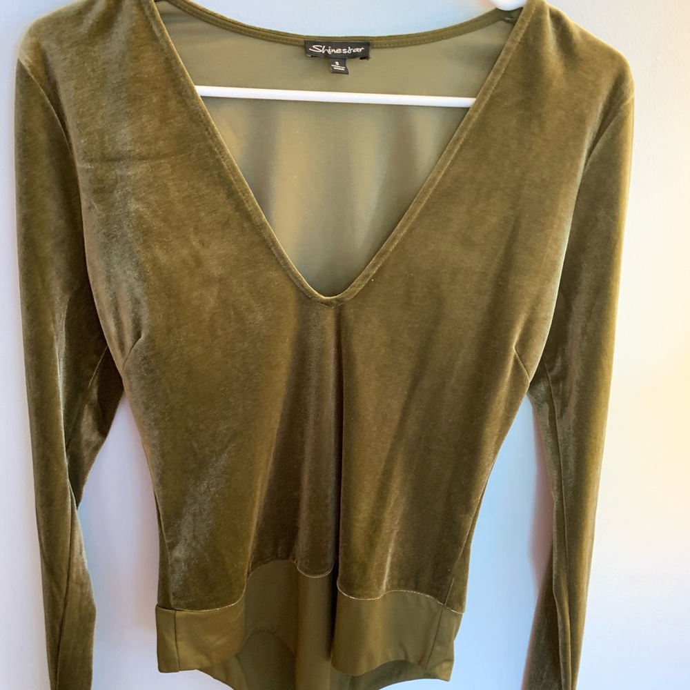 Olive green long sleeve body suit
